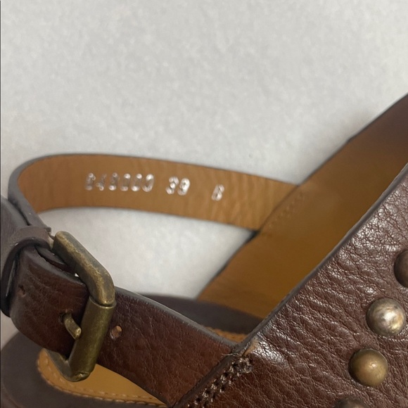 Ralph Lauren Purple Label Boho Leather Studded Open Toe Heels - Picture 8 of 8